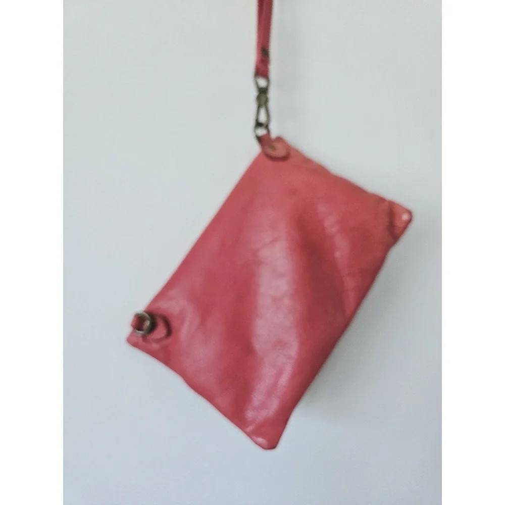 OdiLynch Vintage Dublin Red Leather Wristlet‎ Bag